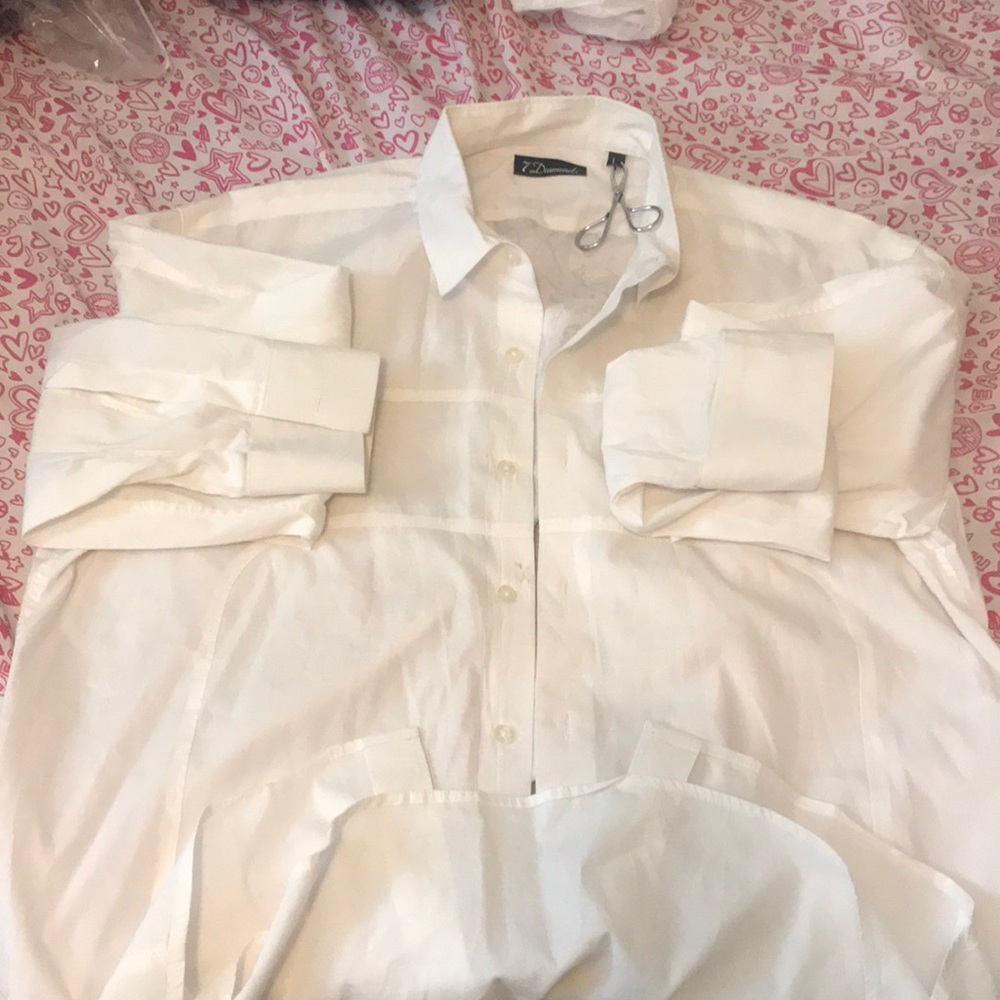7 Diamonds Long Sleeve Dress Shirt with Art Large